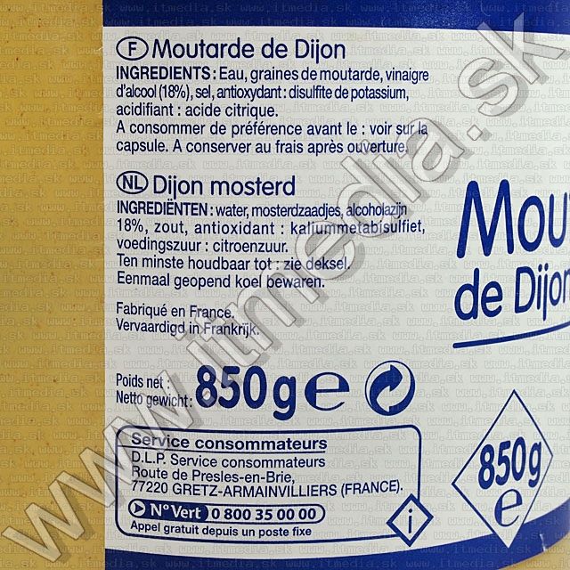 Image of Dijon Mustard (Le Prix gagnant) 850g (IT8614)